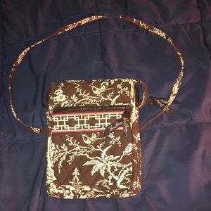 Brown Vera Bradley cross body purse